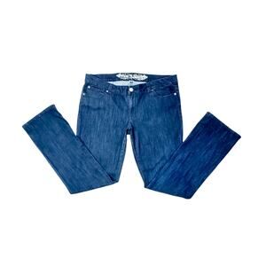 Express Dark Wash Mid-Rise Jeans, Size 14